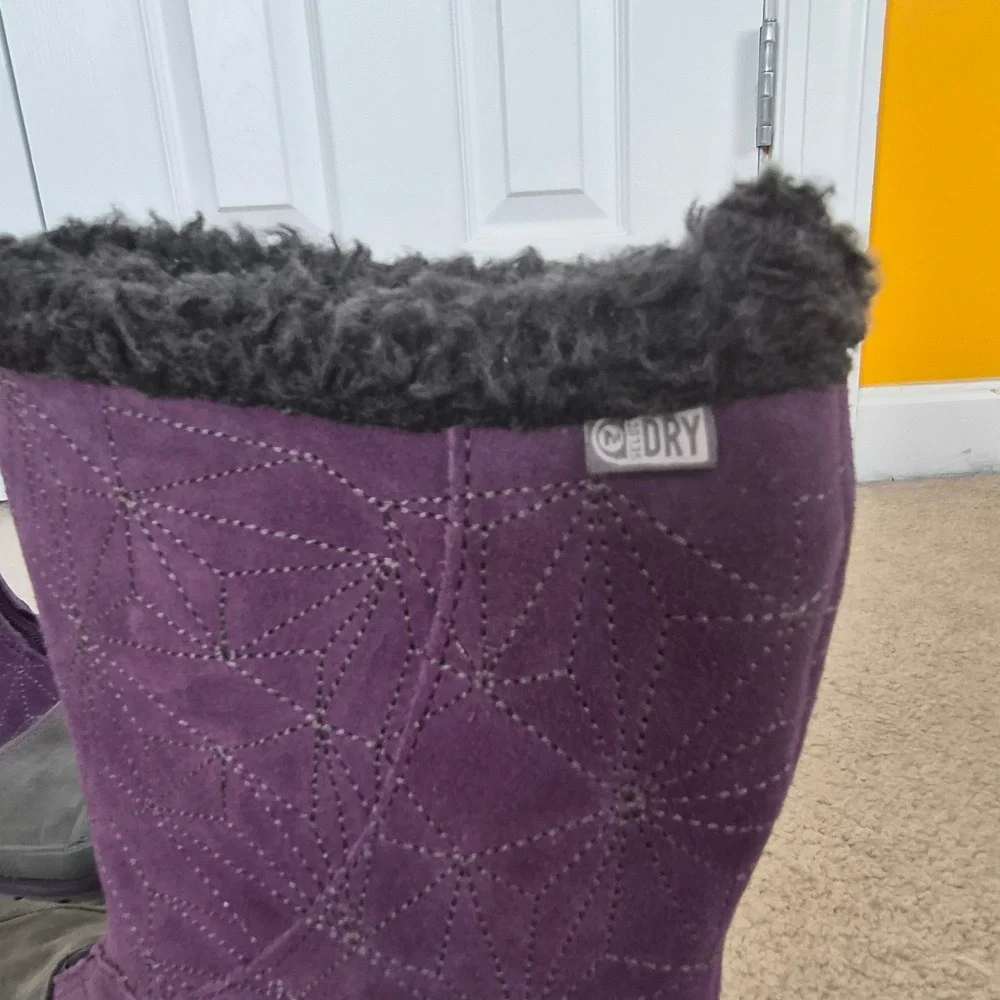 Merrell Tremblant Ezra Waterproof Boots Womens 8 Purple Suede Winter Gorpcore